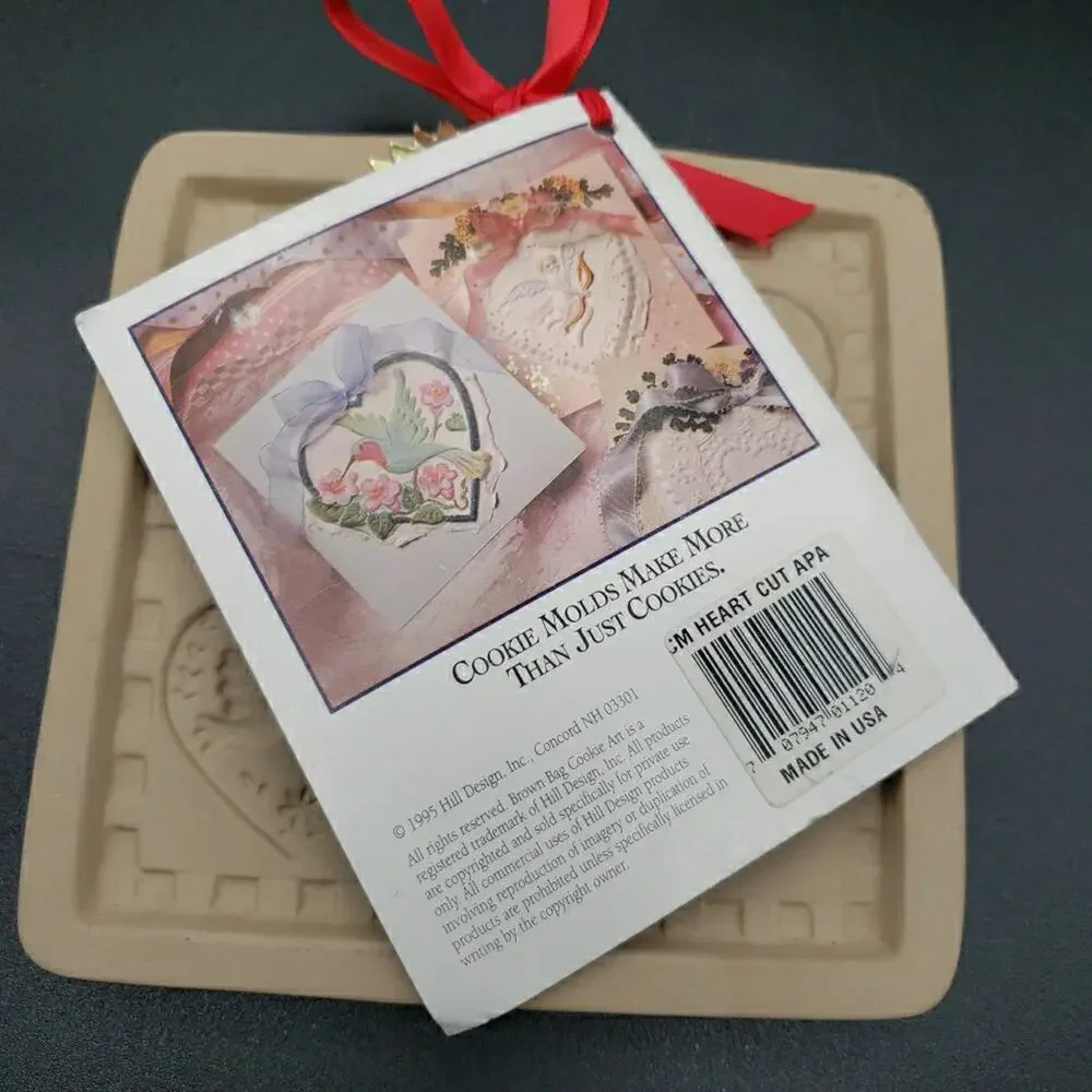 Vintage 1996 Brown Bag Cookie Art Cut Apart Hearts 5.25